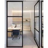 Aluminum Bathroom Single Door Tempered Frosted Glass Can Be Customized Door PVC Waterproof High Gloss Glass White Internal Door