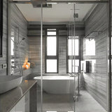 Aluminum Bathroom Single Door Tempered Frosted Glass Can Be Customized Door PVC Waterproof High Gloss Glass White Internal Door