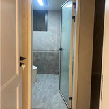 Aluminum Bathroom Single Door Tempered Frosted Glass Can Be Customized Door PVC Waterproof High Gloss Glass White Internal Door