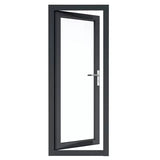 Aluminum Bathroom Single Door Tempered Frosted Glass Can Be Customized Door PVC Waterproof High Gloss Glass White Internal Door