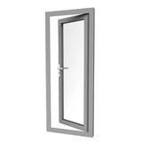 Aluminum Bathroom Single Door Tempered Frosted Glass Can Be Customized Door PVC Waterproof High Gloss Glass White Internal Door